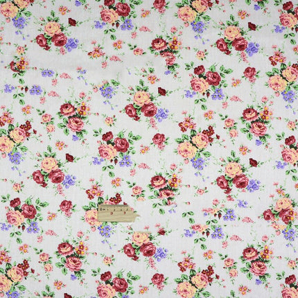 Plant Flowers Small Clear Floral Cotton Fabric - Wnkrs