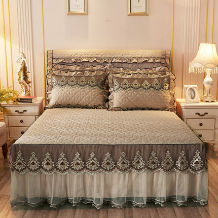 Quilted Lace Bed Skirt Bed Liner - Wnkrs