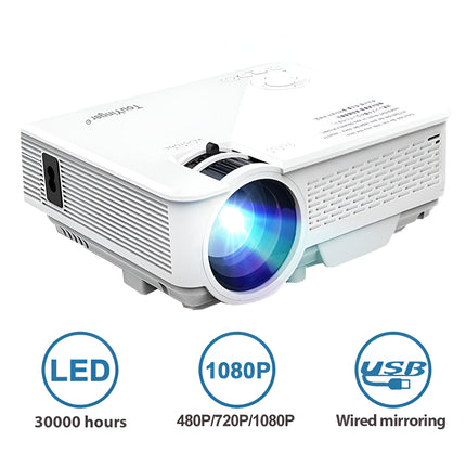 Mini LED Projector with Full HD Support for Home Theater and Portable Media Playback