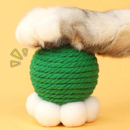 Juguete para gatos con forma de bola de sisal con palo interactivo y molar Beneficios