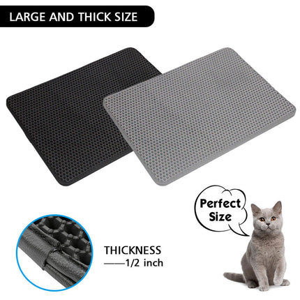 Esterilla para arena para gatos impermeable y antideslizante de doble capa