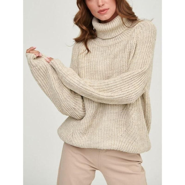 Pull col roulé chaud et confortable pour femme