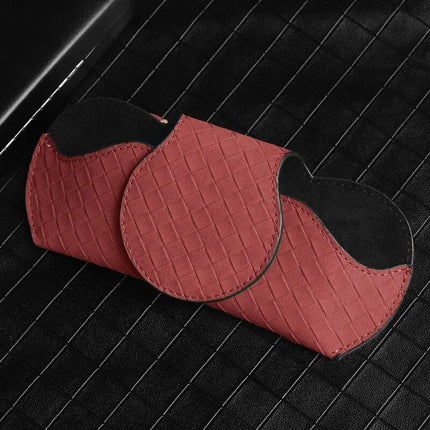 Plush Plaid Leather Car Sunglasses Holder - Wnkrs