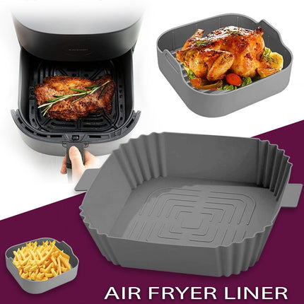 Silicone Air Fryer Tray Basket Liners Non-Stick Safe Oven Baking Tray Pot - Wnkrs