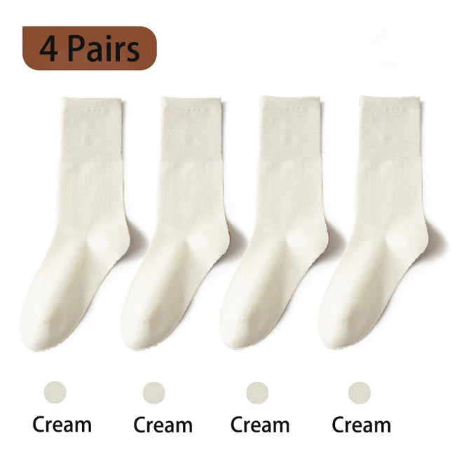 Lot de 4 paires de chaussettes amples en coton pour femmes