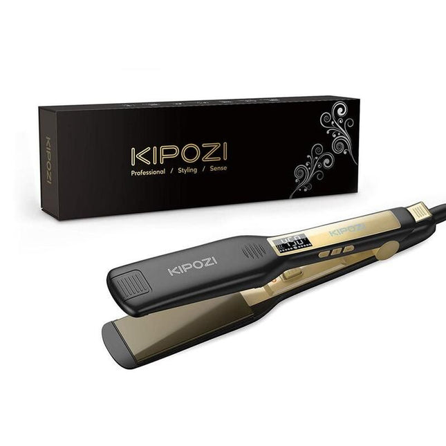 Professional Titanium Flat Iron Hair Straightener with LCD Display & Dual Voltage - Wnkrs