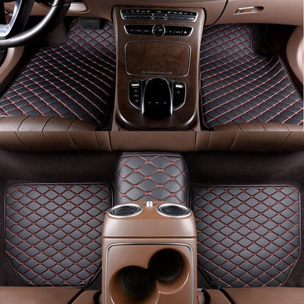 Universal Luxe Leather Car Floor Mats - Waterproof & Scratch-Resistant 5Pc Set - Wnkrs