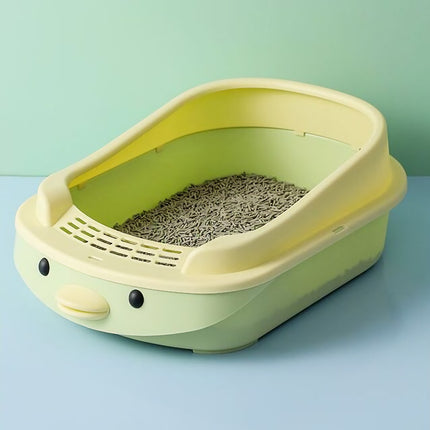 Caja de arena para gatos semicerrada de gran tamaño