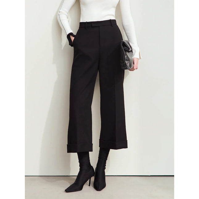 Chic Fall Women's Baggy Ankle-Length Pants – Casual Office Trousers