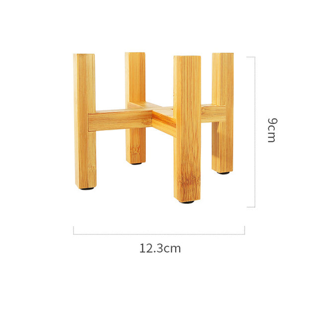 Soporte ajustable para plantas de bambú con bandeja