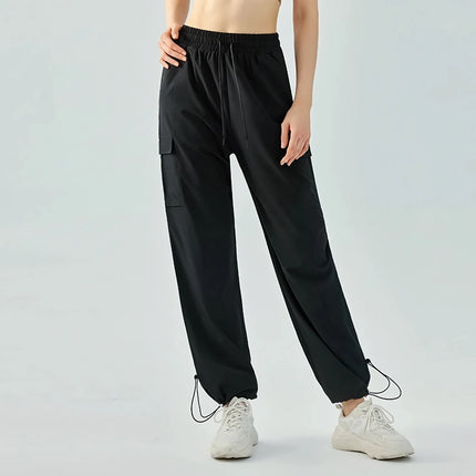 Pantalones deportivos ligeros para mujer: pantalones deportivos holgados para correr, tallas S a 5XL, pantalones deportivos para hacer ejercicio con cordón