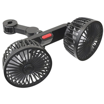 Dual Head USB Car Fan with 360° Rotation for 12V/24V Vehicles - Wnkrs