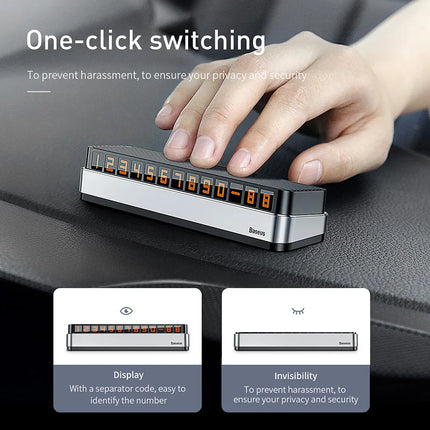 Carte de numéro de téléphone de stationnement temporaire - Lumineuse, cachée, en alliage, réutilisable