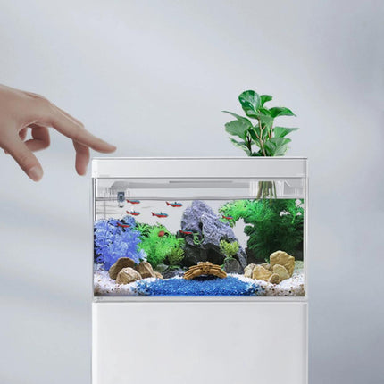 Acuario compacto con USB Aquascape, iluminación LED ajustable y filtración automática