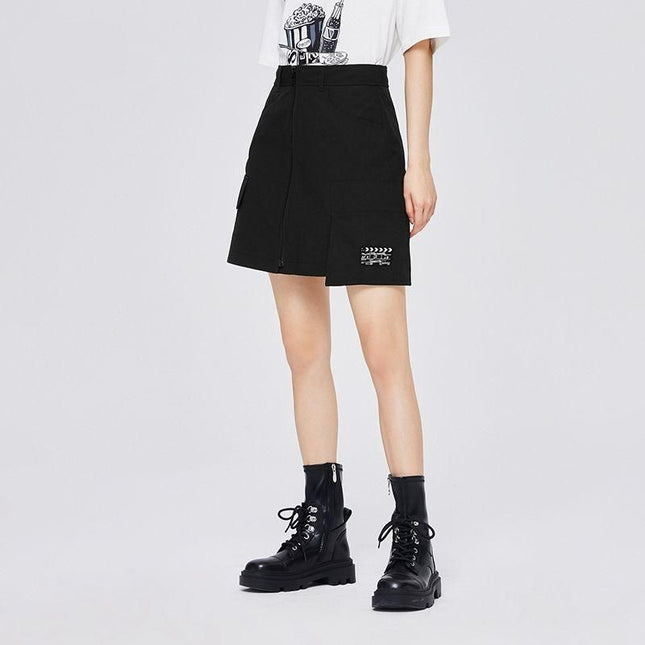 Falda elegante de cintura alta hasta la rodilla