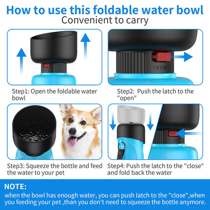 Botella de agua portátil para perros