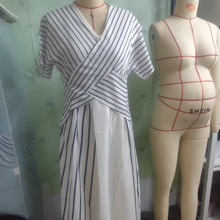 Women's Large Loose Striped Print Dress