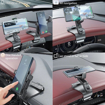 360° Rotating Universal Car Phone Holder with Multi-Placement and Anti-Slip Grip - Wnkrs