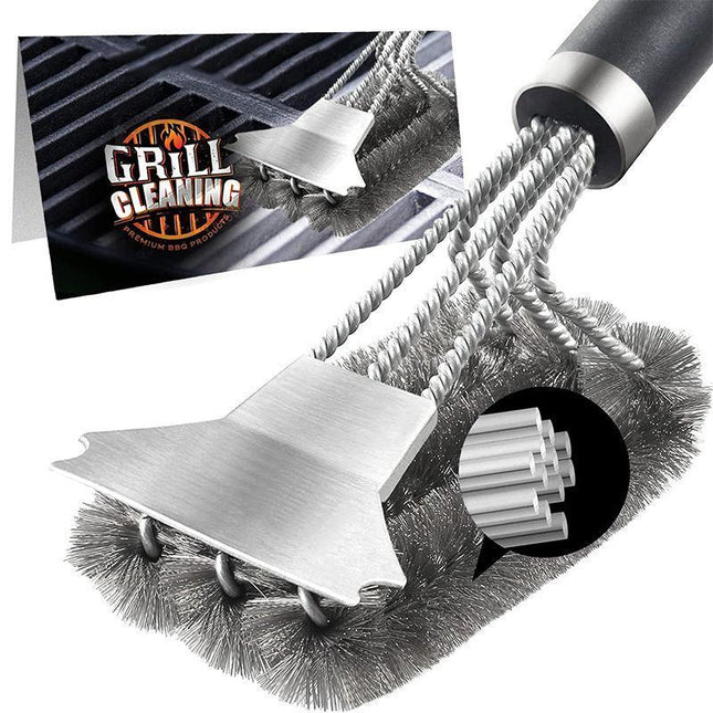 Cepillo y raspador de acero inoxidable de 18 pulgadas para parrilla