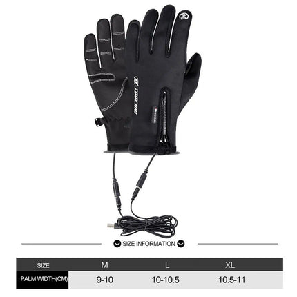 Touch Screen USB Heated Gloves for Winter Sports and Outdoor Activities - Wnkrs