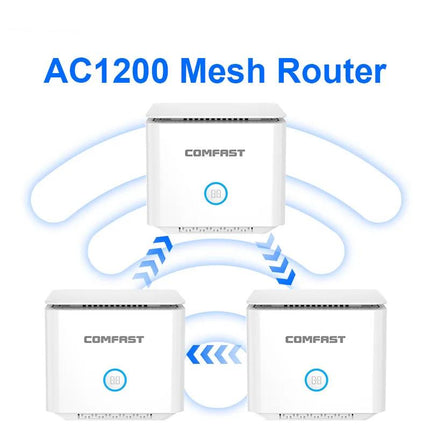 Routeur maillé AC1200 avec couverture de 2000 pieds carrés, extension Wi-Fi Gigabit double bande