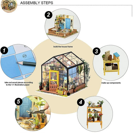 DIY Miniature Greenhouse Dollhouse Kit - Wnkrs