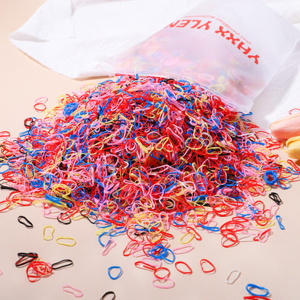 500 bandas elásticas desechables de colores para el cabello para niñas