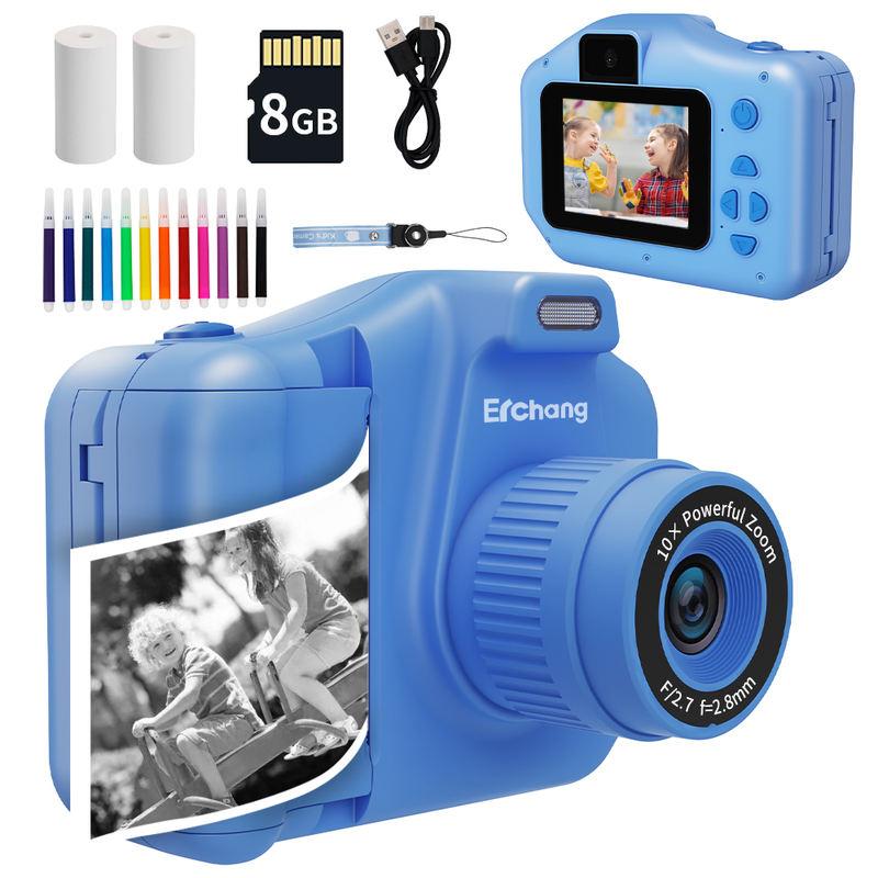 Instant Print Kids Camera with 10x Zoom & Selfie Mode