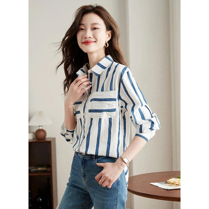 Women's Striped Chiffon Blouse