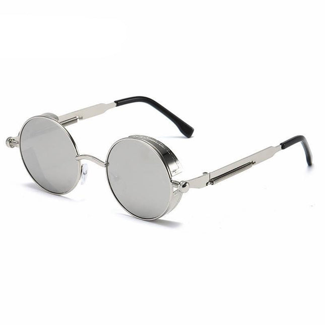 Lunettes de soleil rondes en métal style steampunk