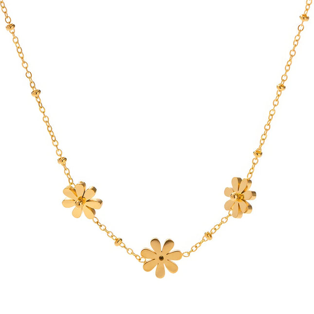 Collier Trio de Marguerites Dorées