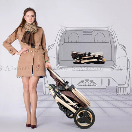 5-IN-1 Luxury Travel Baby Stroller with Car Seat Portable, Foldable, and Durable - Wnkrs