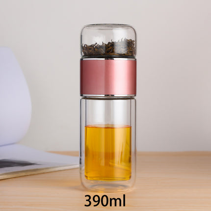 390ML High Borosilicate Glass Tea Infuser Bottle