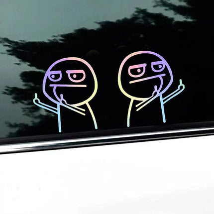 Reflective Middle Finger Car Sticker - Wnkrs