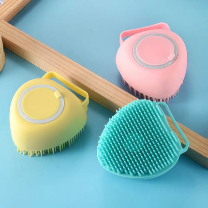 Brosse de massage en silicone pour salle de bain pour animaux de compagnie - Outil de bain doux et sûr pour chiens, chats et enfants