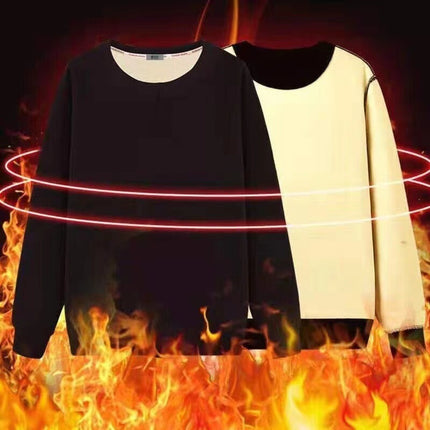 Suéter de hombre cálido de forro polar bereber, grueso y con forro polar.