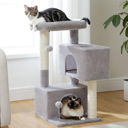 Tour à chat de 80 cm avec double niche et grand perchoir