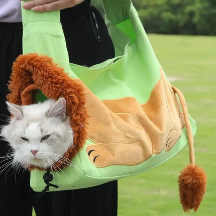 Sac de transport pour chat et chien en forme de lion