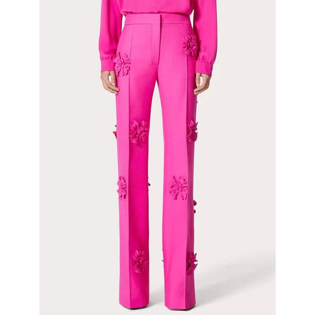 Pantalon large à taille haute et à la mode
