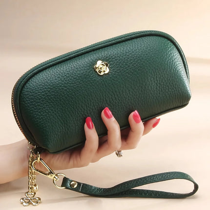 Elegant Tassel Genuine Leather Wristlet Wallet for Women