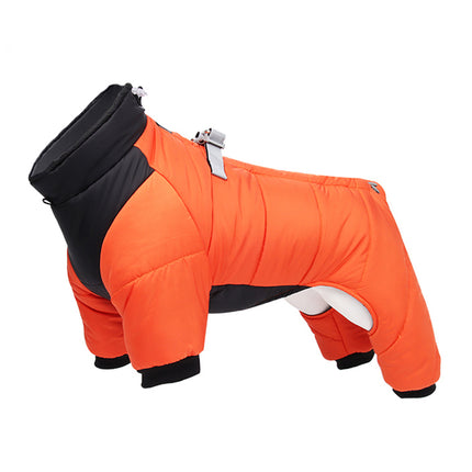 Abrigo de invierno impermeable para perros con anilla en D 