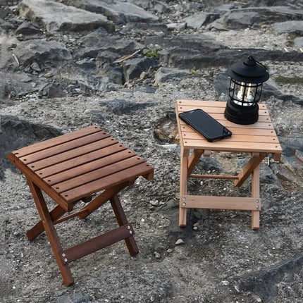 Tabouret pliant portable en bois de hêtre