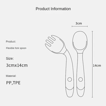 Soft Silicone Baby Spoon and Fork Set