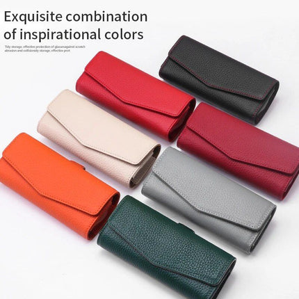 Luxury Cowhide Leather Sunglasses Case for Car Visor - Wnkrs