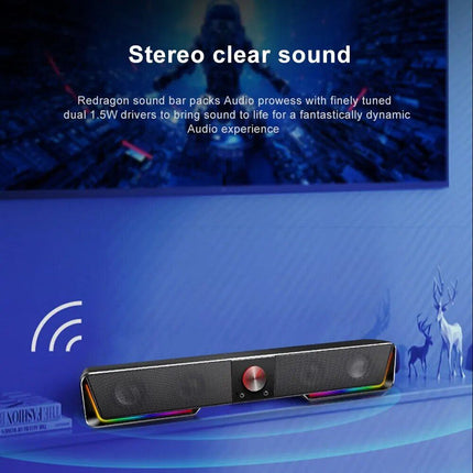 Wireless RGB Sound Bar with 3.5mm Aux and Bluetooth Connectivity - Wnkrs