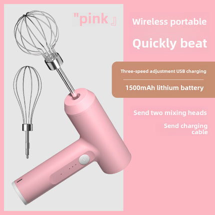 Portable Wireless Electric Food Mixer with 3 Speeds