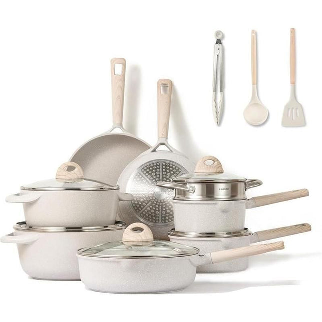 16-Piece Eco-Friendly Nonstick Cookware Set - Wnkrs