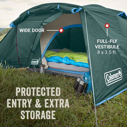 Tente de camping Skydome avec vestibule de protection contre les intempéries