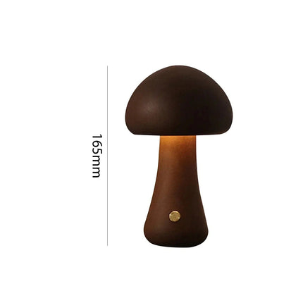 Charming Touch-Control LED Mushroom Night Light - Wooden Bedside Lamp with USB Charging - Wnkrs