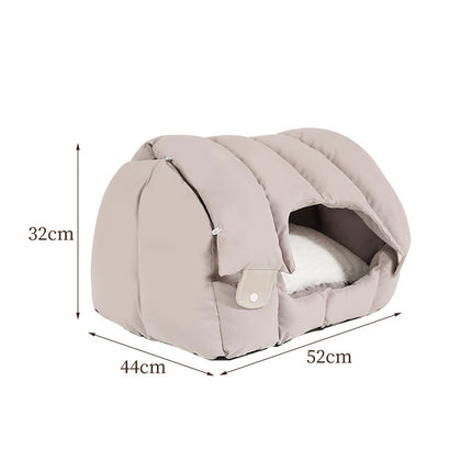 Cómoda cama cueva arqueada para gatos